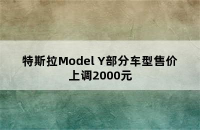 特斯拉Model Y部分车型售价上调2000元